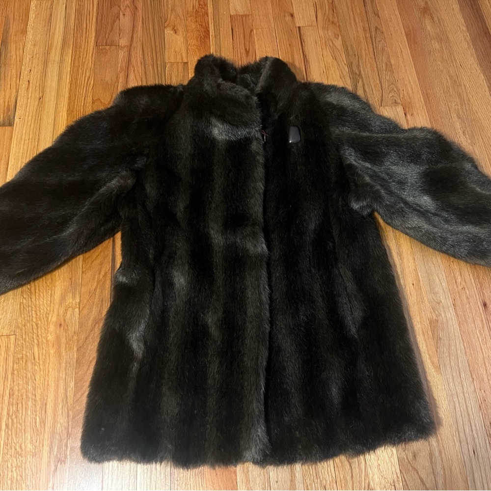 Elegant Brown Faux Fur Coat